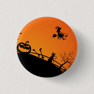 Macaron Rond 2,50 Cm Bouton de nuit d'Halloween