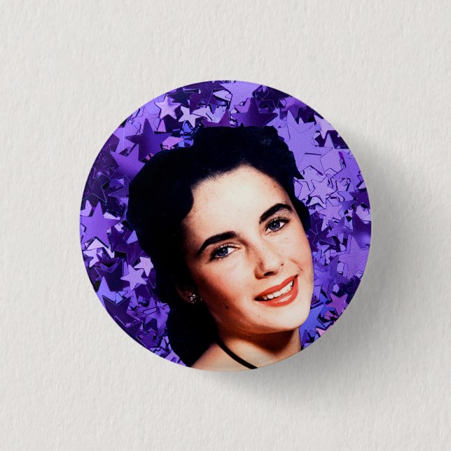 Macaron Rond 2,50 Cm Bouton de nymphette d'Elizabeth Taylor (Devant)