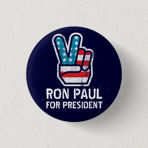 Macaron Rond 2,50 Cm Bouton de paix de Ron Paul