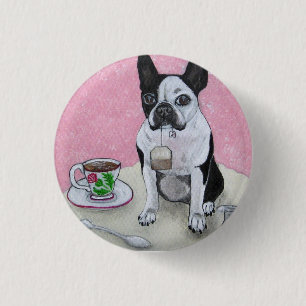Macaron Rond 2,50 Cm Bouton de partie de temps de thé de chien de