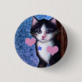 Macaron Rond 2,50 Cm Bouton de peinture Kitten