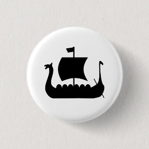 Macaron Rond 2,50 Cm Bouton de pictogramme de bateau de Viking
