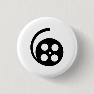 Macaron Rond 2,50 Cm Bouton de pictogramme de bobine de film