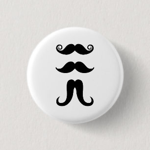 Macaron Rond 2,50 Cm Bouton de pictogramme de moustaches