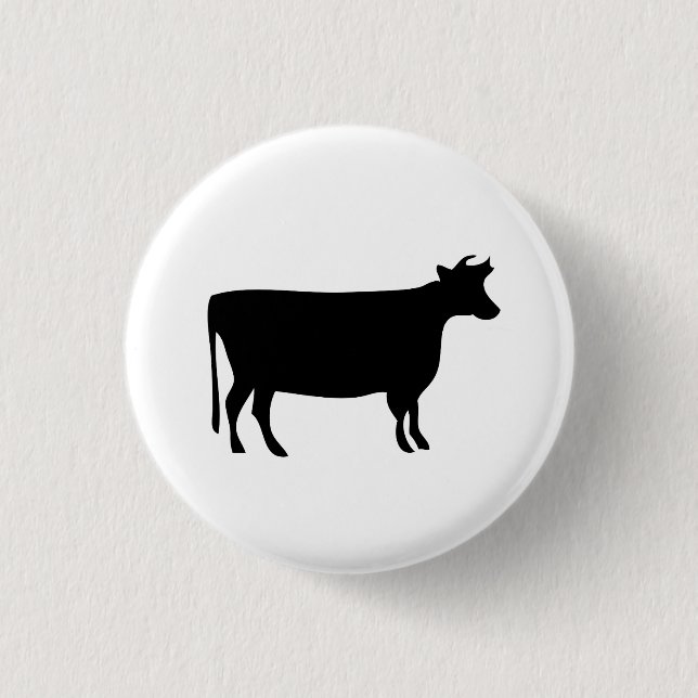 Macaron Rond 2,50 Cm Bouton de pictogramme de "vache" (Devant)