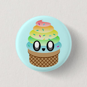 MACARON ROND 2,50 CM BOUTON DE PIN DE CÔNE D'ARC-EN-CIEL DE CRÈME