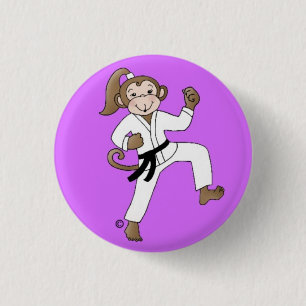 Macaron Rond 2,50 Cm Bouton de pinback de fille de singe