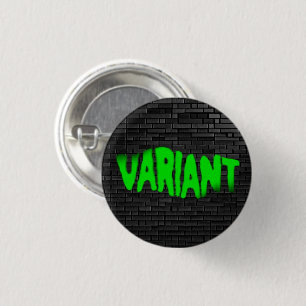 Macaron Rond 2,50 Cm Bouton de pinceau vert VARIANT Graffiti
