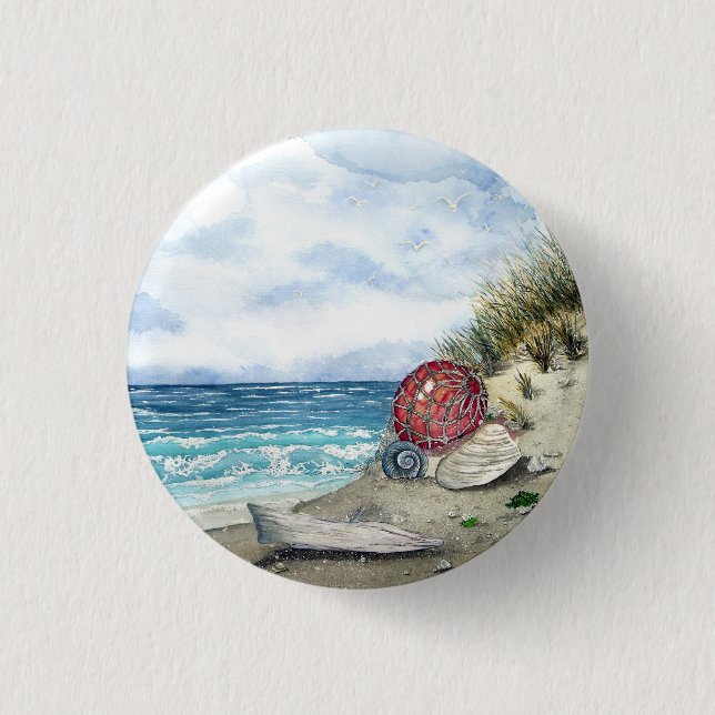 Macaron Rond 2,50 Cm Bouton de plage (Devant)
