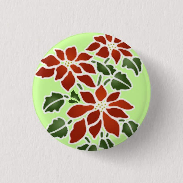 Macaron Rond 2,50 Cm Bouton de poinsettia (Devant)
