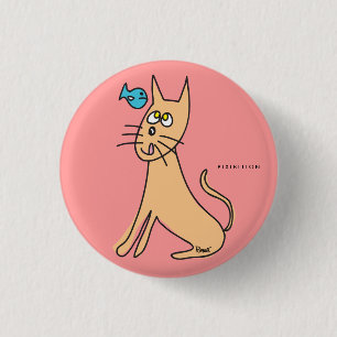 Macaron Rond 2,50 Cm Bouton de poissons et de chat