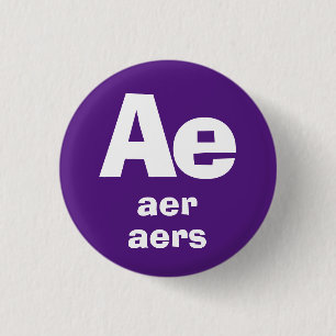 Macaron Rond 2,50 Cm Bouton de pronoms Ae, Aer, Aers
