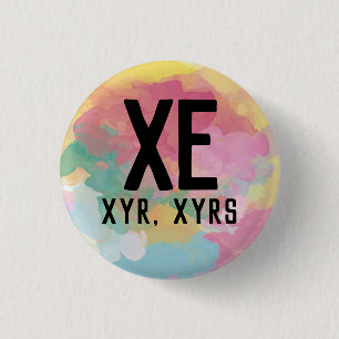 Macaron Rond 2,50 Cm Bouton de pronoms Xe Xyr Xyrs