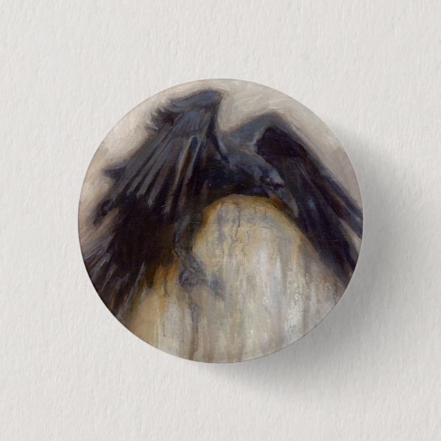 Macaron Rond 2,50 Cm Bouton de Raven de râteau (Devant)
