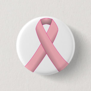 Macaron Rond 2,50 Cm Bouton de ruban de cancer du sein