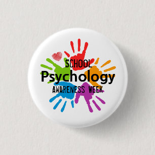Macaron Rond 2,50 Cm Bouton de semaine de conscience de psychologie