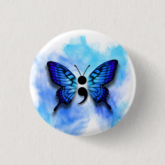 Macaron Rond 2,50 Cm Bouton de semicolon de papillon