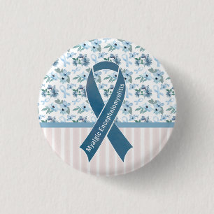 Macaron Rond 2,50 Cm Bouton de sensibilisation au ruban bleu Me/CFS