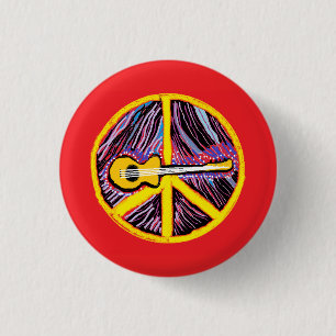 Macaron Rond 2,50 Cm Bouton de signe de paix