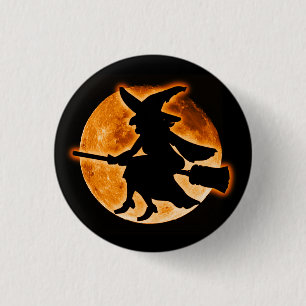 Macaron Rond 2,50 Cm Bouton de sorcière effrayante