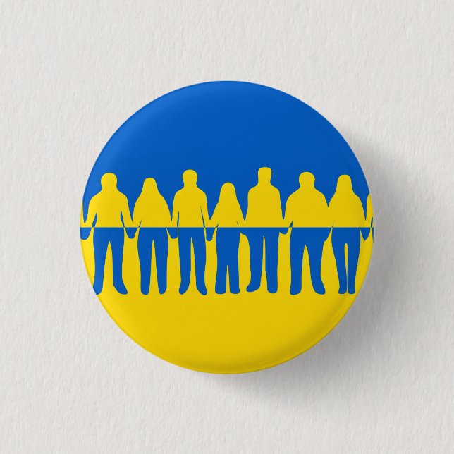 Macaron Rond 2,50 Cm Bouton De Soutien À L'Ukraine - Liberté (Devant)