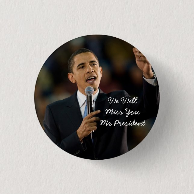 Macaron Rond 2,50 Cm Bouton de soutien du président Barack Obama (Devant)