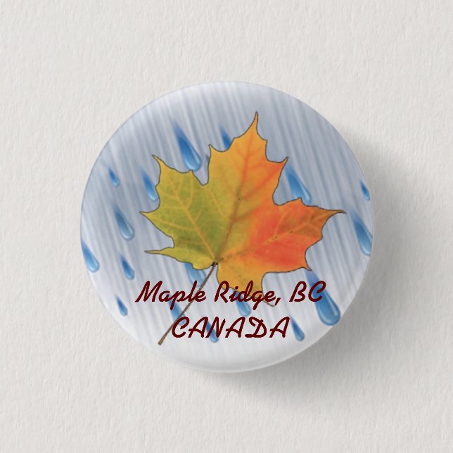 Macaron Rond 2,50 Cm Bouton de souvenir de Ridge d'érable (Devant)