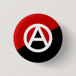 Macaron Rond 2,50 Cm Bouton de symbole d'Anarcho-Syndicalisme, SM de