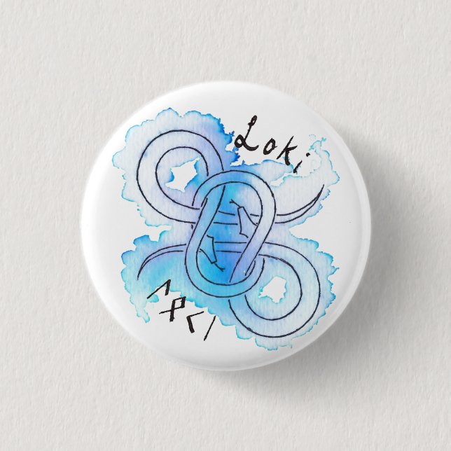 Macaron Rond 2,50 Cm Bouton de symbole de Loki (Devant)