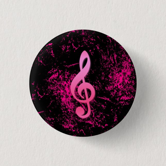 Macaron Rond 2,50 Cm Bouton de symbole de note de musique (Devant)