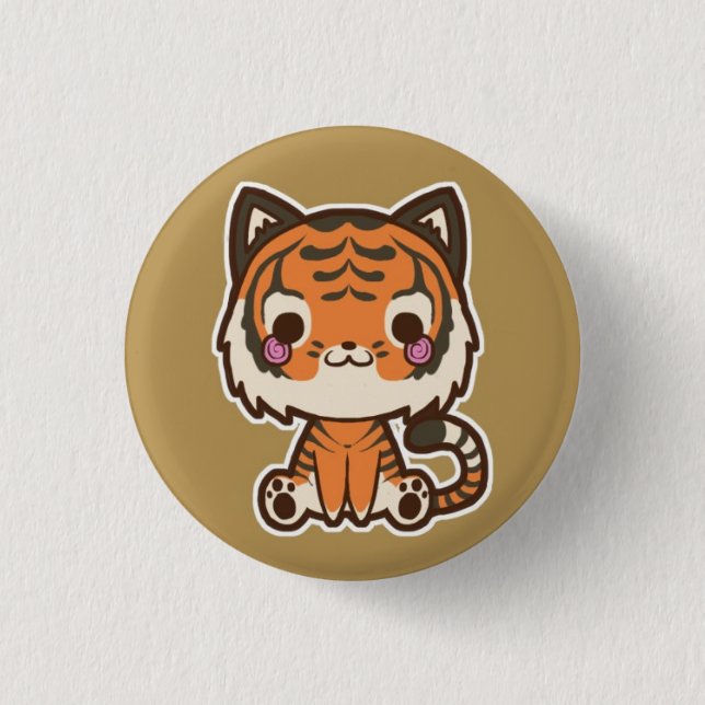 Macaron Rond 2,50 Cm Bouton de tigre (Devant)