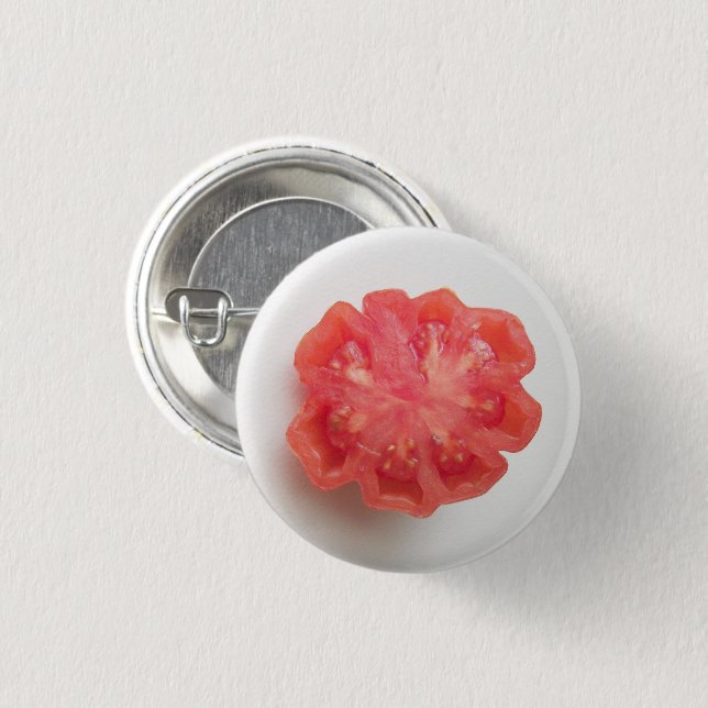 Macaron Rond 2,50 Cm Bouton de tranche de tomate rouge héloom (Devant & derrière)