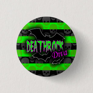 Macaron Rond 2,50 Cm Bouton Deathrock Diva