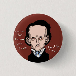 Macaron Rond 2,50 Cm Bouton d'Edgar Allan Poe