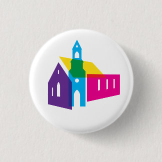 Macaron Rond 2,50 Cm Bouton d'église arc-en-ciel