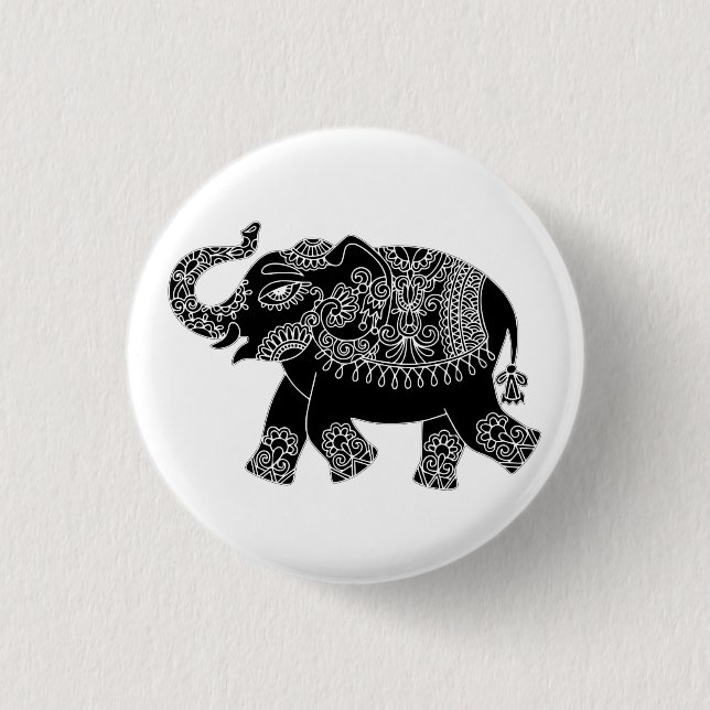 Macaron Rond 2,50 Cm Bouton d'éléphant Mehedi Floral (Devant)