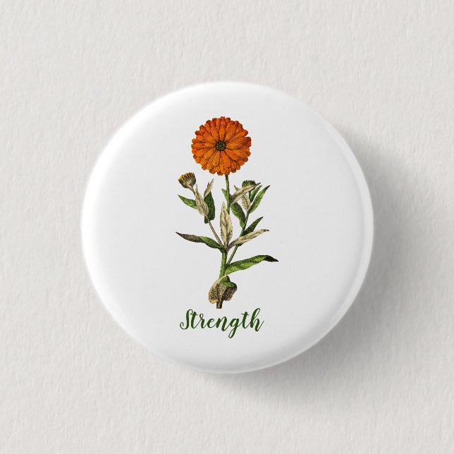 Macaron Rond 2,50 Cm Bouton d'épingle Inspirational Force Marigold (Devant)
