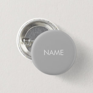 Macaron Rond 2,50 Cm Bouton d'épingle minimaliste blanc gris du nom pe