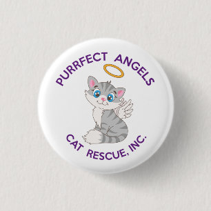 Macaron Rond 2,50 Cm Bouton d'épinglette Secourt de chat de Purrfect An