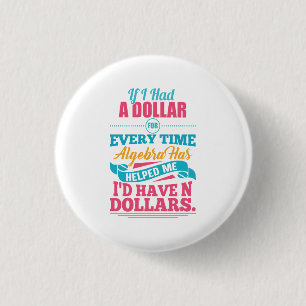 Macaron Rond 2,50 Cm Bouton des dollars du calembour N d'équation