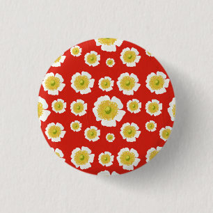 Macaron Rond 2,50 Cm Bouton Design de pavot blanc