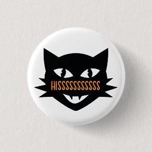 Macaron Rond 2,50 Cm Bouton d'Halloween Chat ou Trick