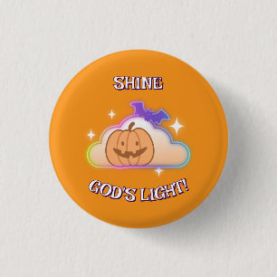 Macaron Rond 2,50 Cm Bouton d'Halloween chrétien de Dieu brillant