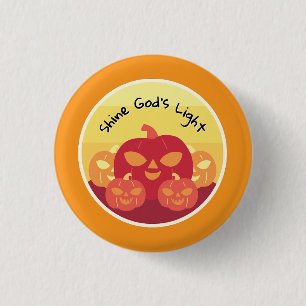 Macaron Rond 2,50 Cm Bouton d'Halloween clair de Dieu