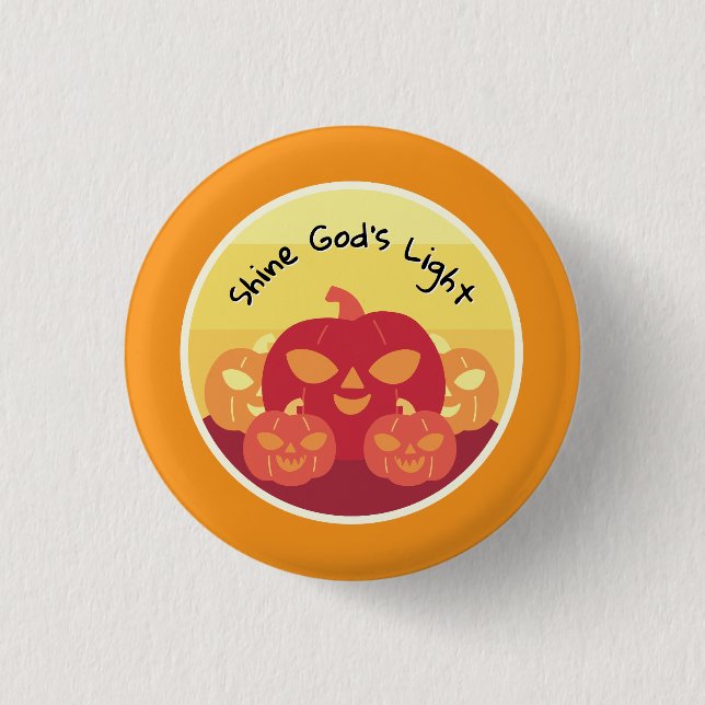 Macaron Rond 2,50 Cm Bouton d'Halloween clair de Dieu (Devant)