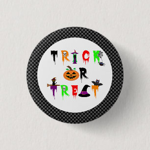 Macaron Rond 2,50 Cm Bouton d'Halloween ou Bouton de traitement