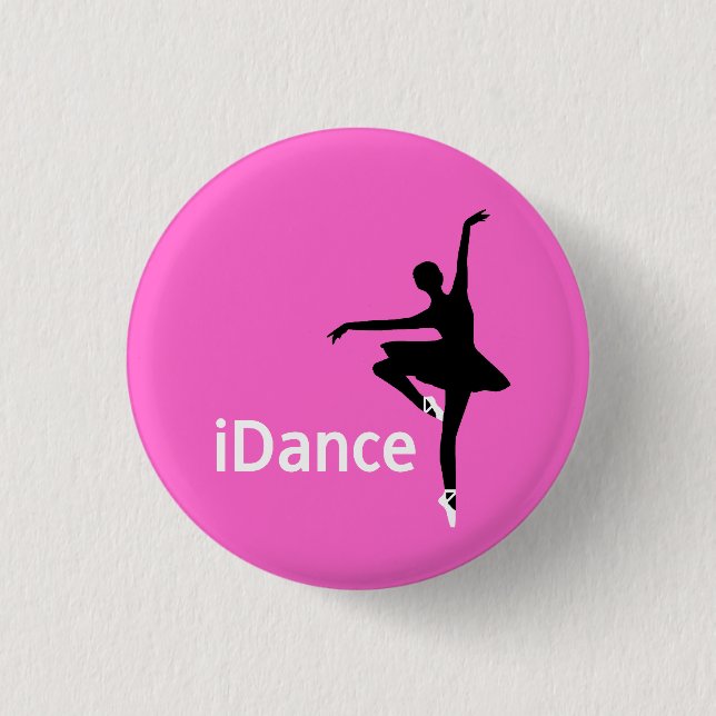 Macaron Rond 2,50 Cm bouton d'iDance (je danse) (Devant)