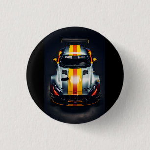 Macaron Rond 2,50 Cm Bouton d'impression couleur Matte Race Car