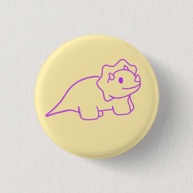 Macaron Rond 2,50 Cm bouton dino (Devant)