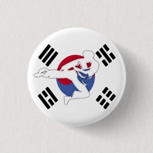 Macaron Rond 2,50 Cm Bouton d'insecte du Taekwondo